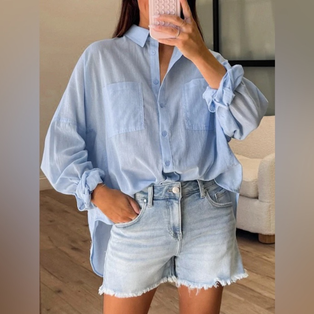 NWOT Shop Talulah SOLD OUT - Boyfriend Button-Down Shirt Blue - M